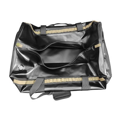 Tas Ransel Kering Luar Tahan Air TPU 120L Warna Hitam Untuk Berkemah
