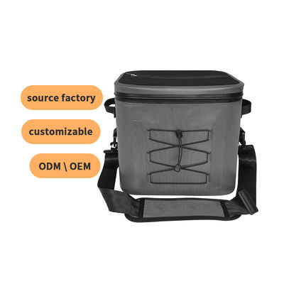Square 24 Can Cooler Bag Warna Dark Grey Untuk Aktivitas Outdoor OEM ODM
