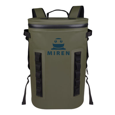 Army Green Soft Cooler Backpack Tahan Air Dapat Digunakan Kembali OEM