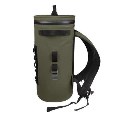 Army Green Soft Cooler Backpack Tahan Air Dapat Digunakan Kembali OEM