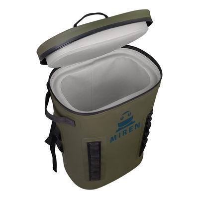 Army Green Soft Cooler Backpack Tahan Air Dapat Digunakan Kembali OEM
