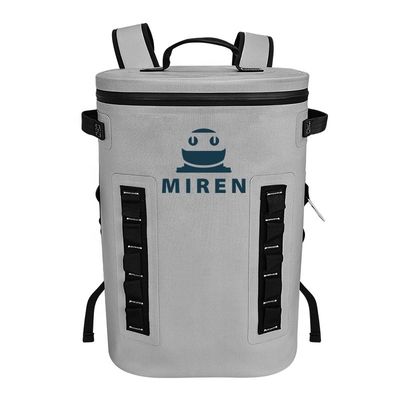Isolasi Ice Soft Cooler Backpack Warna Abu-abu Muda Untuk Berkemah Di Luar Ruangan ODM