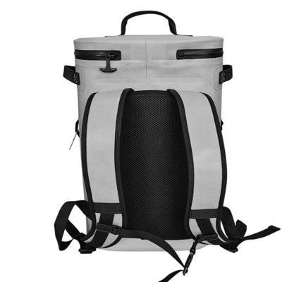 Isolasi Ice Soft Cooler Backpack Warna Abu-abu Muda Untuk Berkemah Di Luar Ruangan ODM