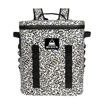 Tas Pendingin Piknik Tahan Air TPU, Ransel Pendingin Terisolasi Leopard Kamuflase 20L