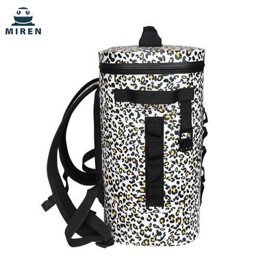 Tas Pendingin Piknik Tahan Air TPU, Ransel Pendingin Terisolasi Leopard Kamuflase 20L