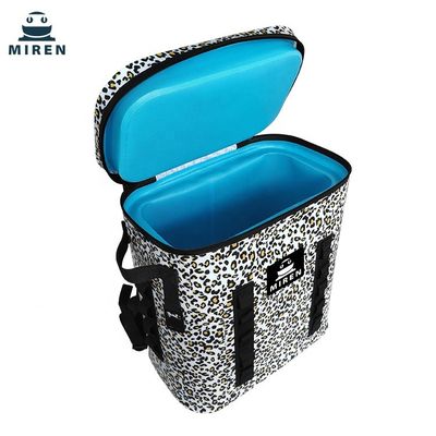 Tas Pendingin Piknik Tahan Air TPU, Ransel Pendingin Terisolasi Leopard Kamuflase 20L