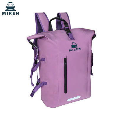 Bahan PVC 500D Waterproof Dry Bag Backpack Warna Ungu Kapasitas 30L