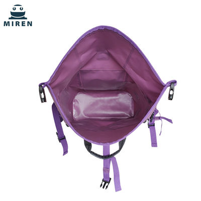 Bahan PVC 500D Waterproof Dry Bag Backpack Warna Ungu Kapasitas 30L