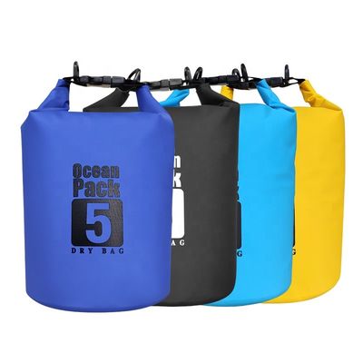 Biru Hitam Kuning PVC Kantong Kering Tahan Air Untuk Petualangan Luar Ruangan OEM