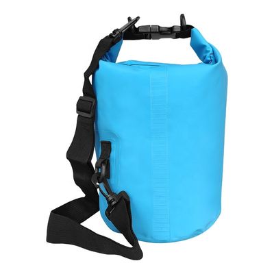Tas Tahan Air PVC Ringan Tahan Lama, Ransel Tas Kering 10L Warna Biru