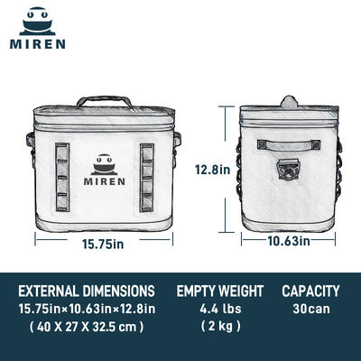 15.7in*10.6in*12.8in Multi Purpose Isolated Bag dengan 840DTPU Lining