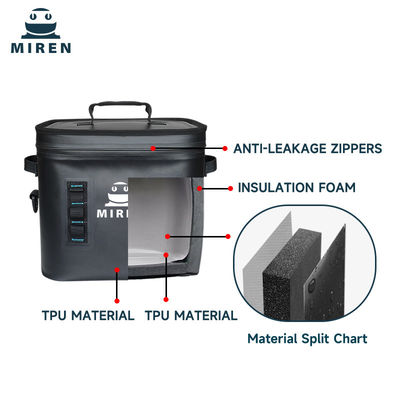 Kualitas Tinggi Disesuaikan Terisolasi Dan Kebocoran Proof 24 Kaleng Hitam Soft Cooler Bag