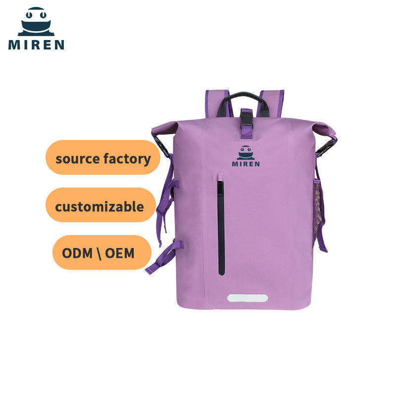 Bahan PVC 500D Waterproof Dry Bag Backpack Warna Ungu Kapasitas 30L