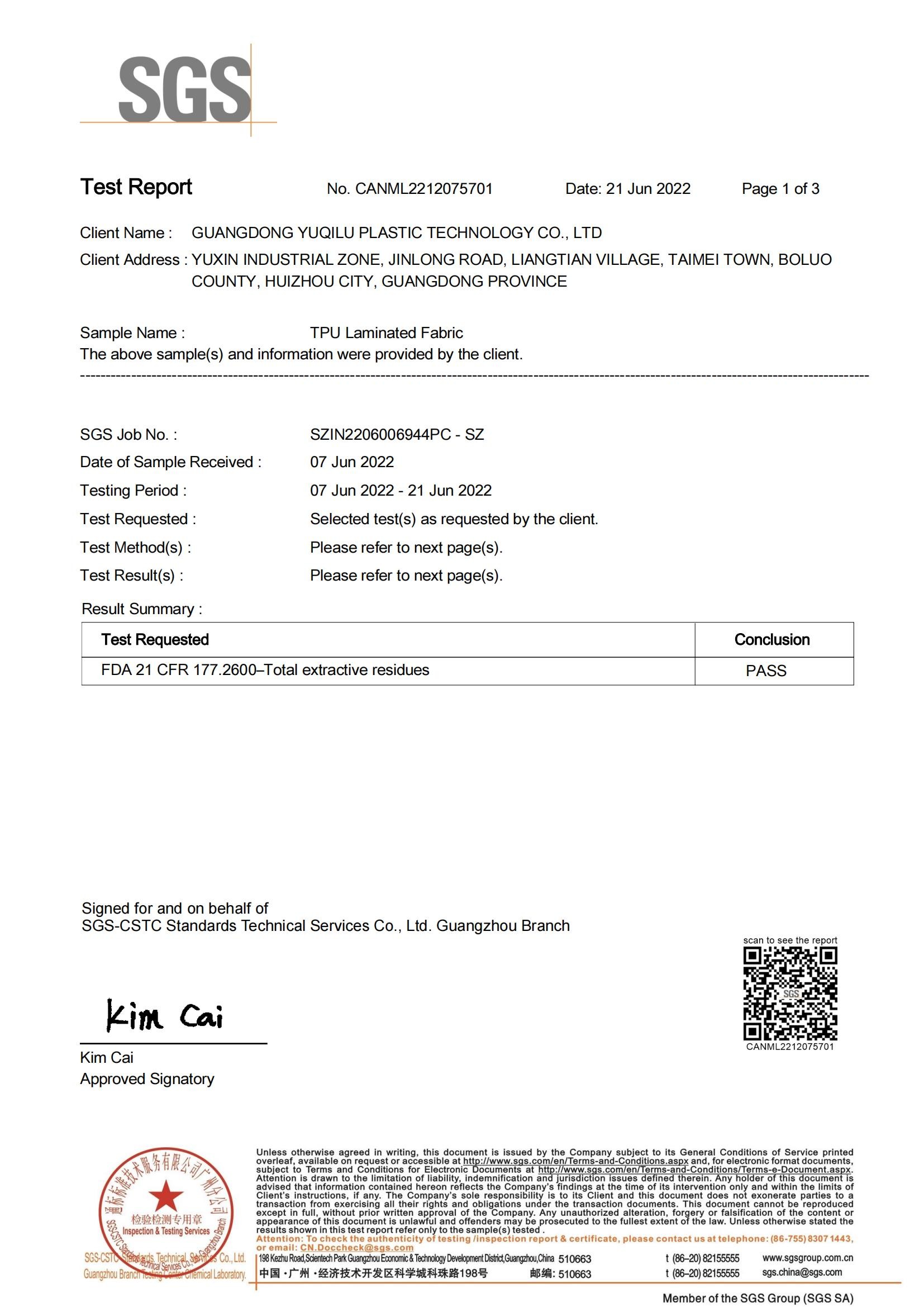 Cina Dongguan Miren outdoor products Co., Ltd Sertifikasi